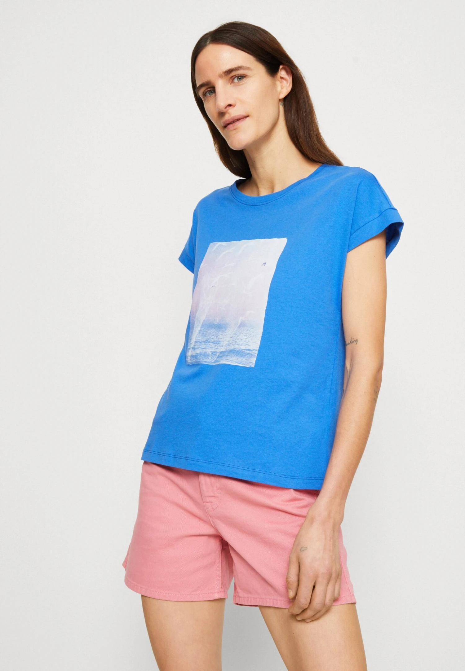 ESPRIT Core Tee - T-Shirt Print - Bright Blue 4 ESPRIT Core Tee - T-Shirt Print - Bright Blue - Afbeelding 4