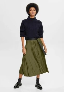 ESPRIT Mit Gürtel - A-Lijn Rok - Dark Khaki -Esprit 101d5180fe4143d48dacd500f0adaf06