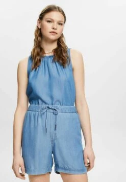 Edc By Esprit Ärmellose I Mit Rüschen - Blouse - Blue Medium Wash