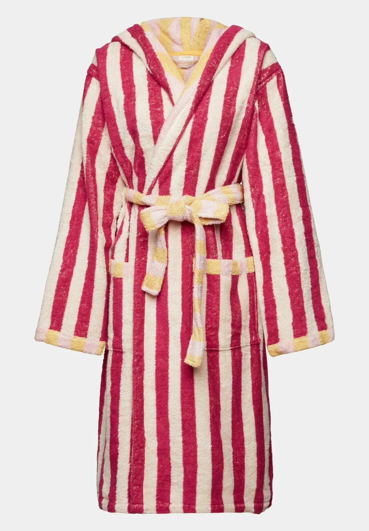 ESPRIT Gestreifter Unisex - Badjas - Cranberry 7 ESPRIT Gestreifter Unisex - Badjas - Cranberry - Afbeelding 7