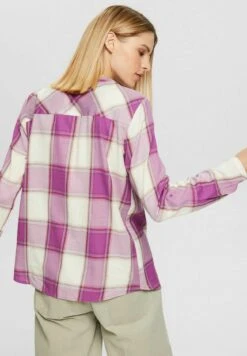 Edc By Esprit Henley With Checks - Blouse - Lilac -Esprit 211df7b6e26b4a1393488446d3166409