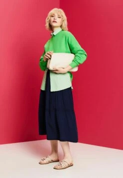 ESPRIT Midi - A-Lijn Rok - Navy -Esprit 2e4046d1176c4f7a9952bb8cb014d7a3