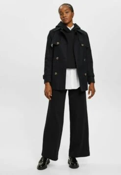 ESPRIT Kurzer Mit Gürtel - Trenchcoat - Black 14 ESPRIT Kurzer Mit Gürtel - Trenchcoat - Black -Esprit 3178ad70d1b94110a9c6a75e1b9d47c7