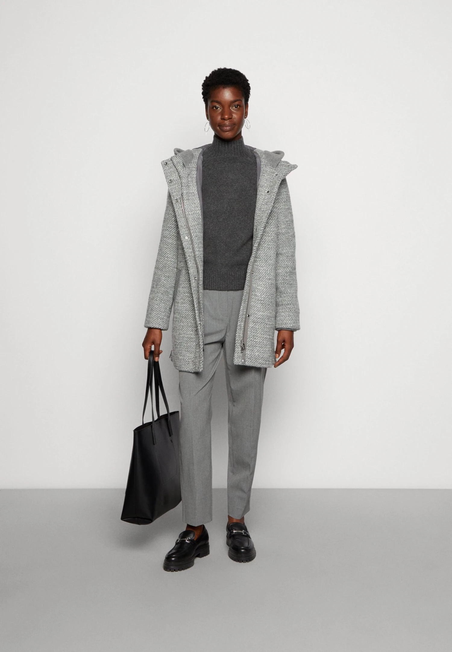 ESPRIT Coat - Halflange Jas - Light Grey 2 ESPRIT Coat - Halflange Jas - Light Grey - Afbeelding 2