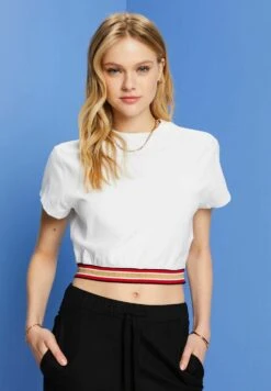 ESPRIT Cropped Mit Glitzer Detail - T-Shirt Print - White 12 ESPRIT Cropped Mit Glitzer Detail - T-Shirt Print - White -Esprit 3abe26c6c8dc4ad1a8f33d9fe661d5c5