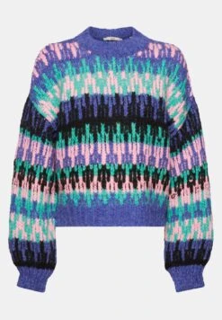 Edc By Esprit Cropped Jacquar - Trui - Bright Blue -Esprit 45de5aa357ab4d088b11372c324b5438