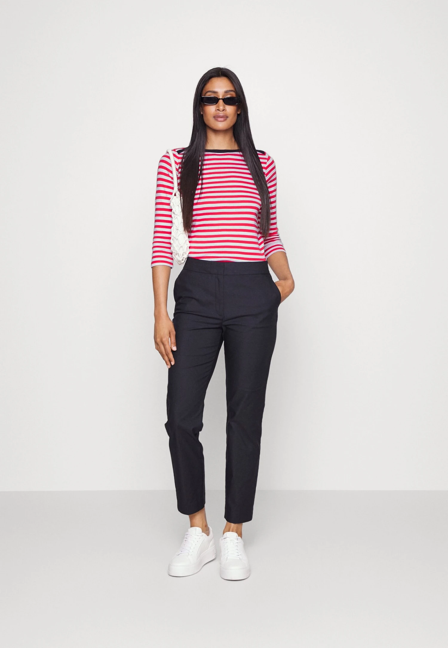 Edc By Esprit Full Needle Striped 3/4 Sleeve Tee - Longsleeve - Red 2 Edc By Esprit Full Needle Striped 3/4 Sleeve Tee - Longsleeve - Red - Afbeelding 2