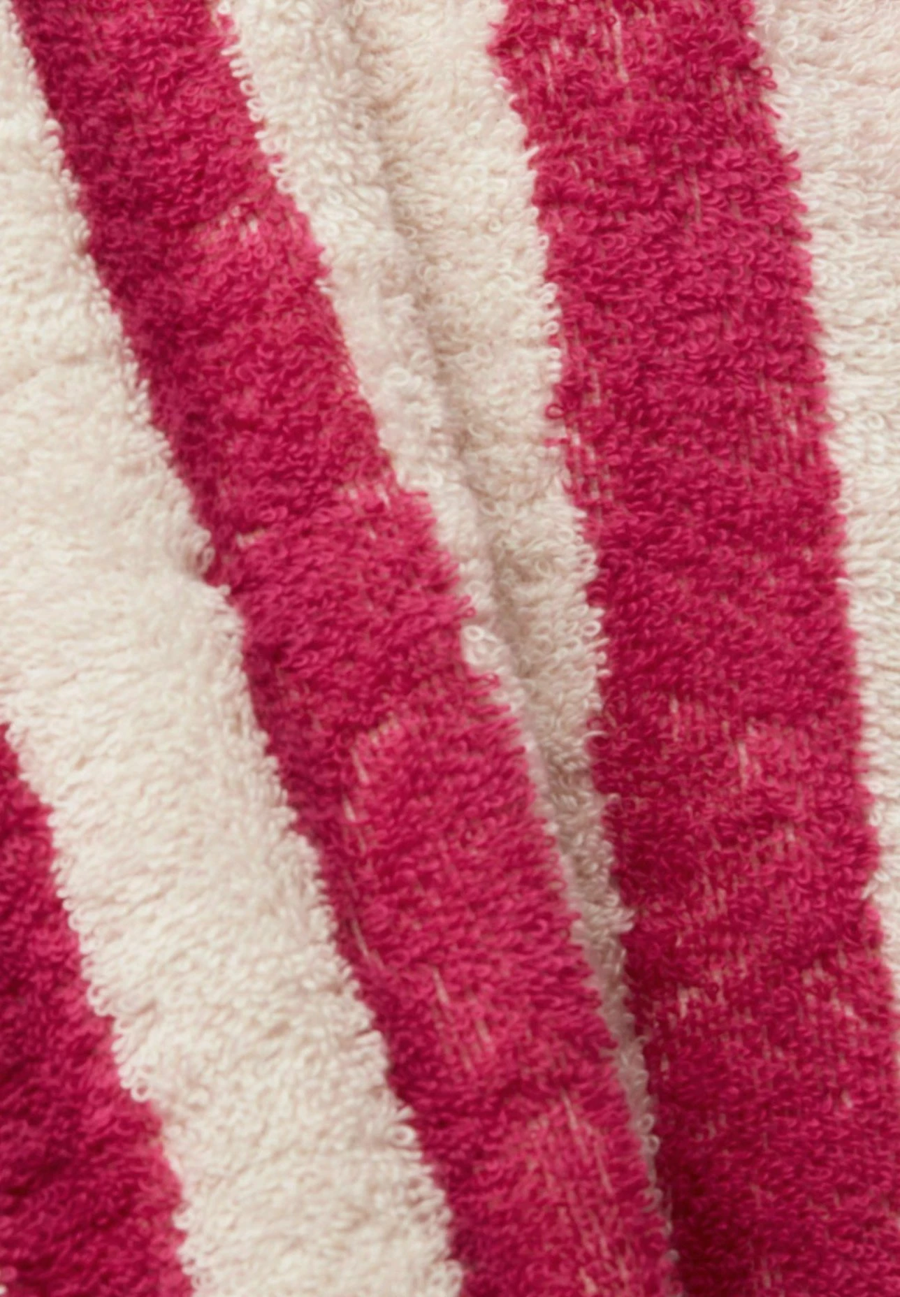 ESPRIT Gestreifter Unisex - Badjas - Cranberry 6 ESPRIT Gestreifter Unisex - Badjas - Cranberry - Afbeelding 6