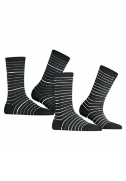 ESPRIT Fine Stripe 2-Pack - Sokken - Black -Esprit 664576efca864063ab8b824d1098786b