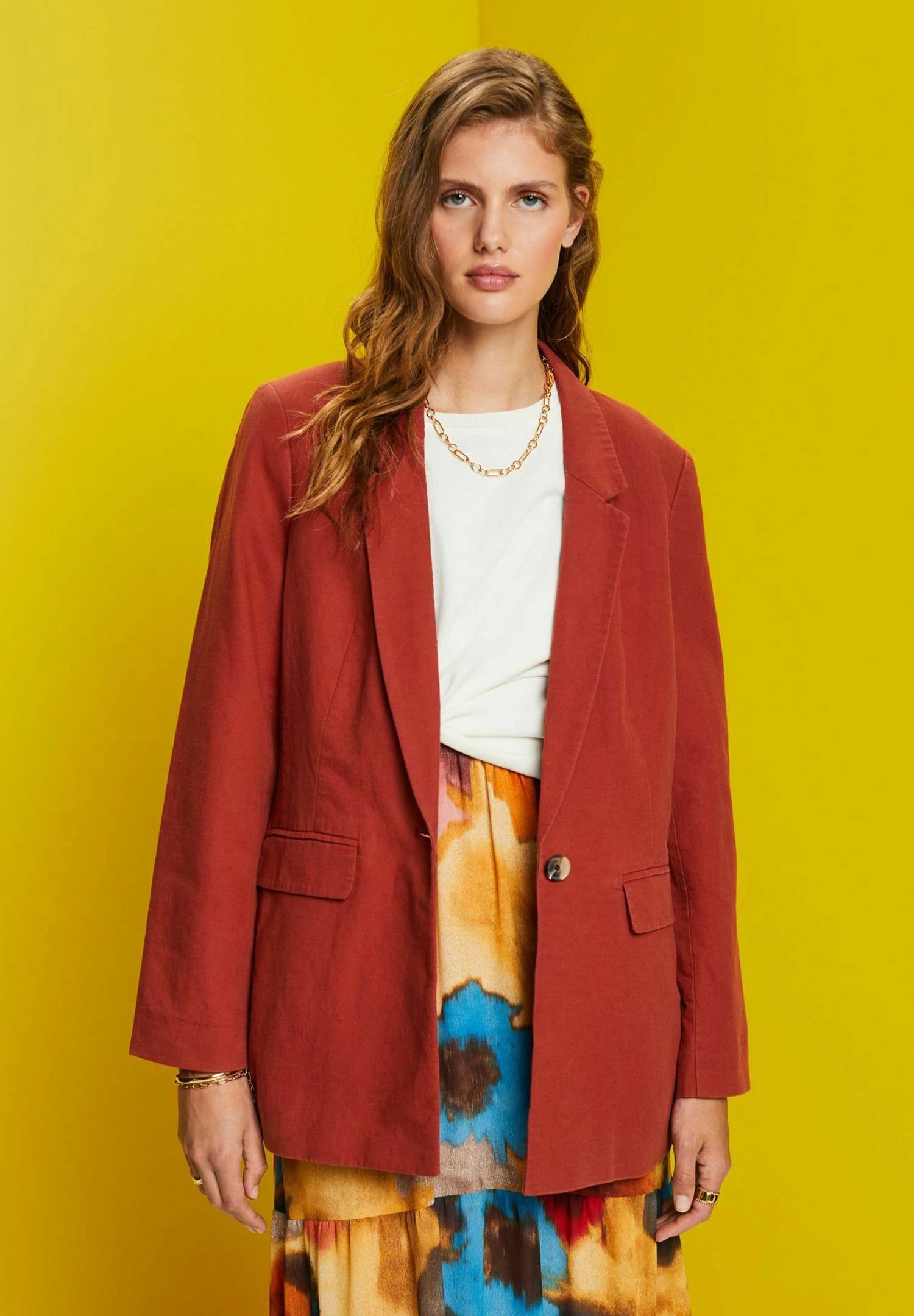 ESPRIT Halflange Jas - Terracotta New 4 ESPRIT Halflange Jas - Terracotta New - Afbeelding 4