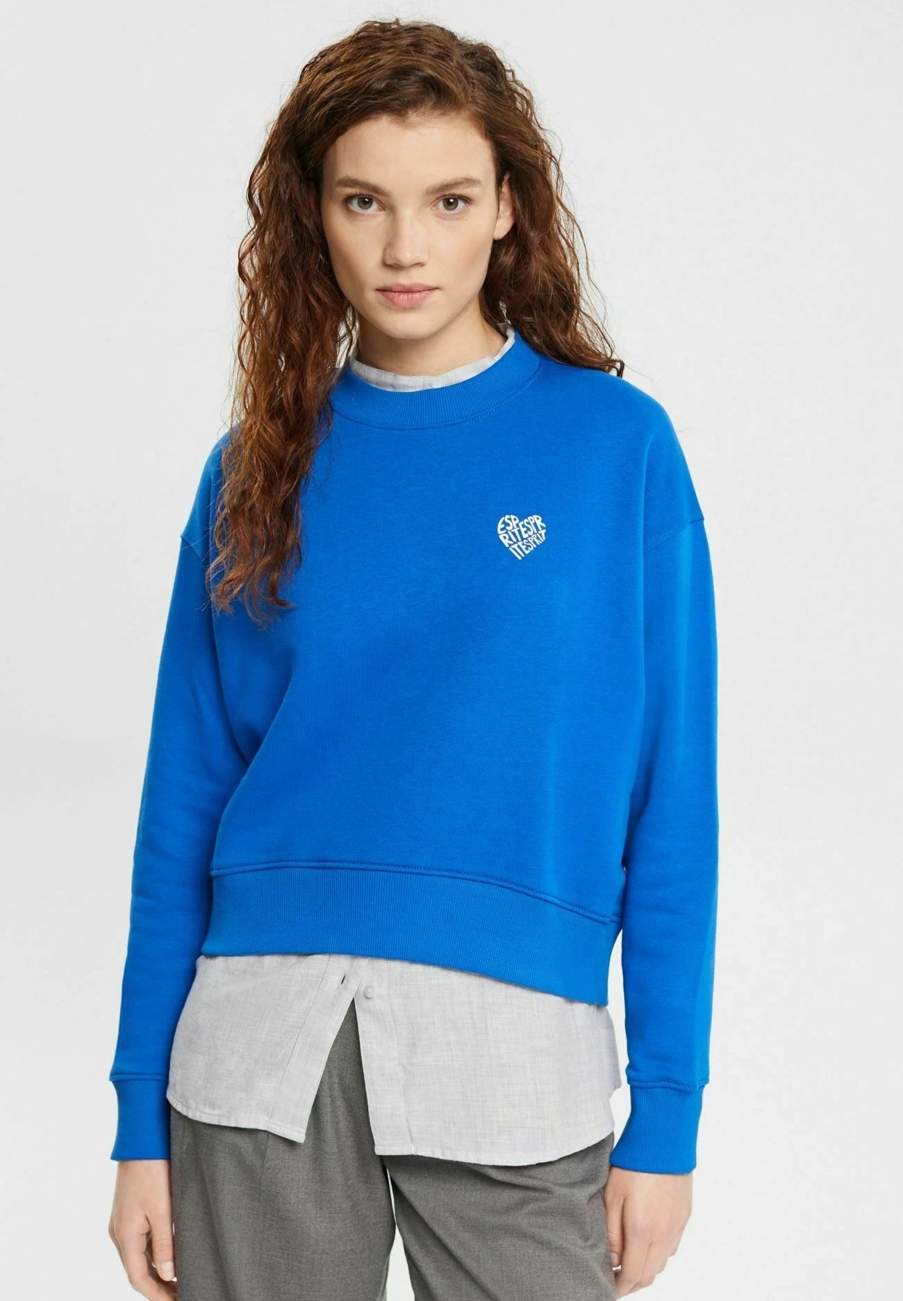 ESPRIT Mit-Logo - Sweater - Blue 1 ESPRIT Mit-Logo - Sweater - Blue