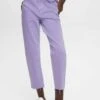 Edc By Esprit Cropped Mit Fransensaum - Slim Fit Jeans - Purple