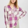 Edc By Esprit Henley With Checks - Blouse - Lilac