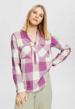 Edc By Esprit Henley With Checks - Blouse - Lilac