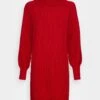 Edc By Esprit Wide Neck Dress - Gebreide Jurk - Dark Red