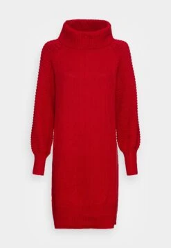 Edc By Esprit Wide Neck Dress - Gebreide Jurk - Dark Red
