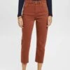 Edc By Esprit Cropped Mit Fransensaum - Slim Fit Jeans - Rust Brown