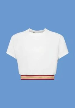 ESPRIT Cropped Mit Glitzer Detail - T-Shirt Print - White 17 ESPRIT Cropped Mit Glitzer Detail - T-Shirt Print - White -Esprit 89aff7436caa490991f8e7853083555b