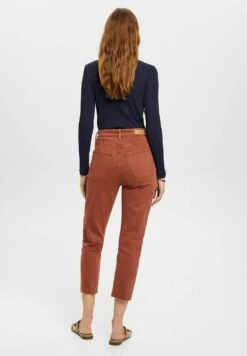 Edc By Esprit Cropped Mit Fransensaum - Slim Fit Jeans - Rust Brown -Esprit 8eb8d6afa559431eae7a0f31394ffb75