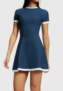 Esprit 27 ESPRIT Nahtlos VerarbeitetesMit Rundhalsausschnitt - Gebreide Jurk - Navy