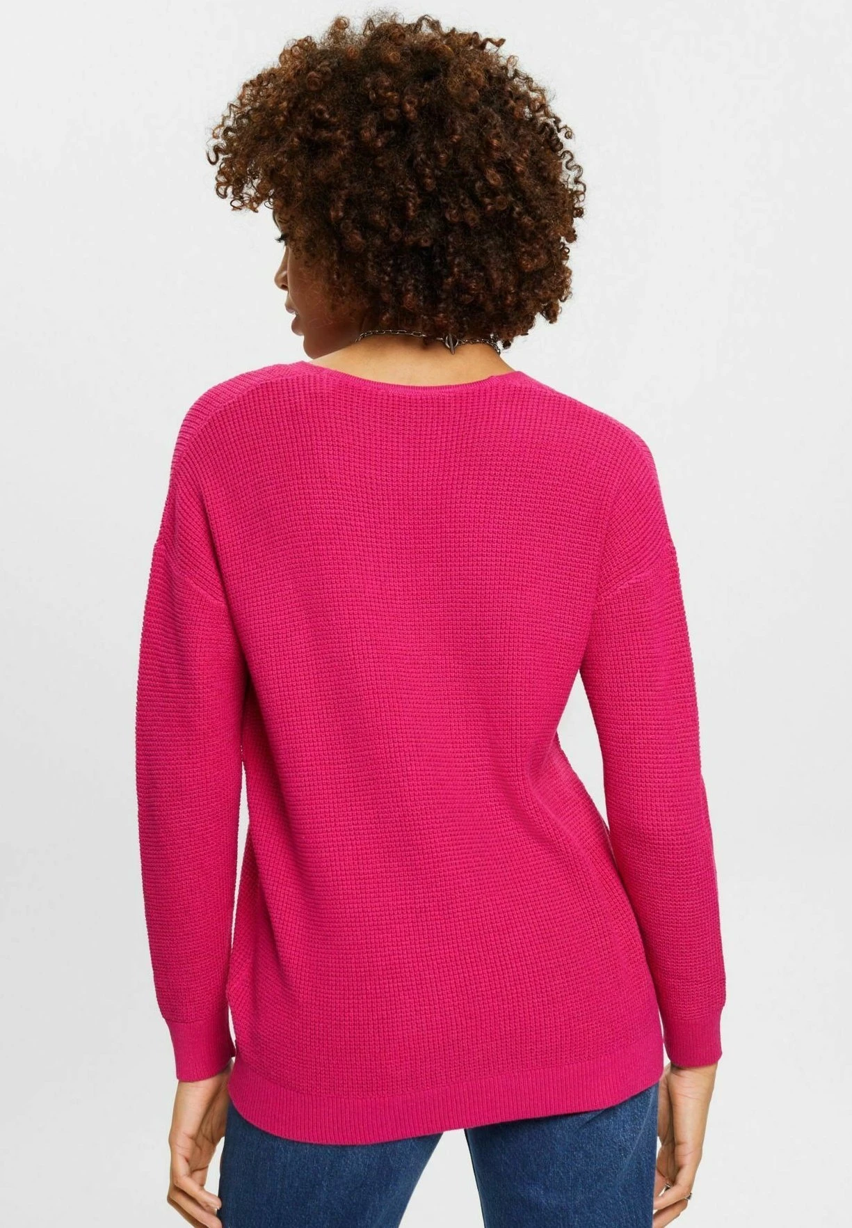 Edc By Esprit Mit V-Ausschnitt - Trui - Pink Fuchsia 3 Edc By Esprit Mit V-Ausschnitt - Trui - Pink Fuchsia - Afbeelding 3