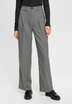 Esprit 17 ESPRIT Mit Weitem Bein Und Hohem Bund - Broek - Anthracite