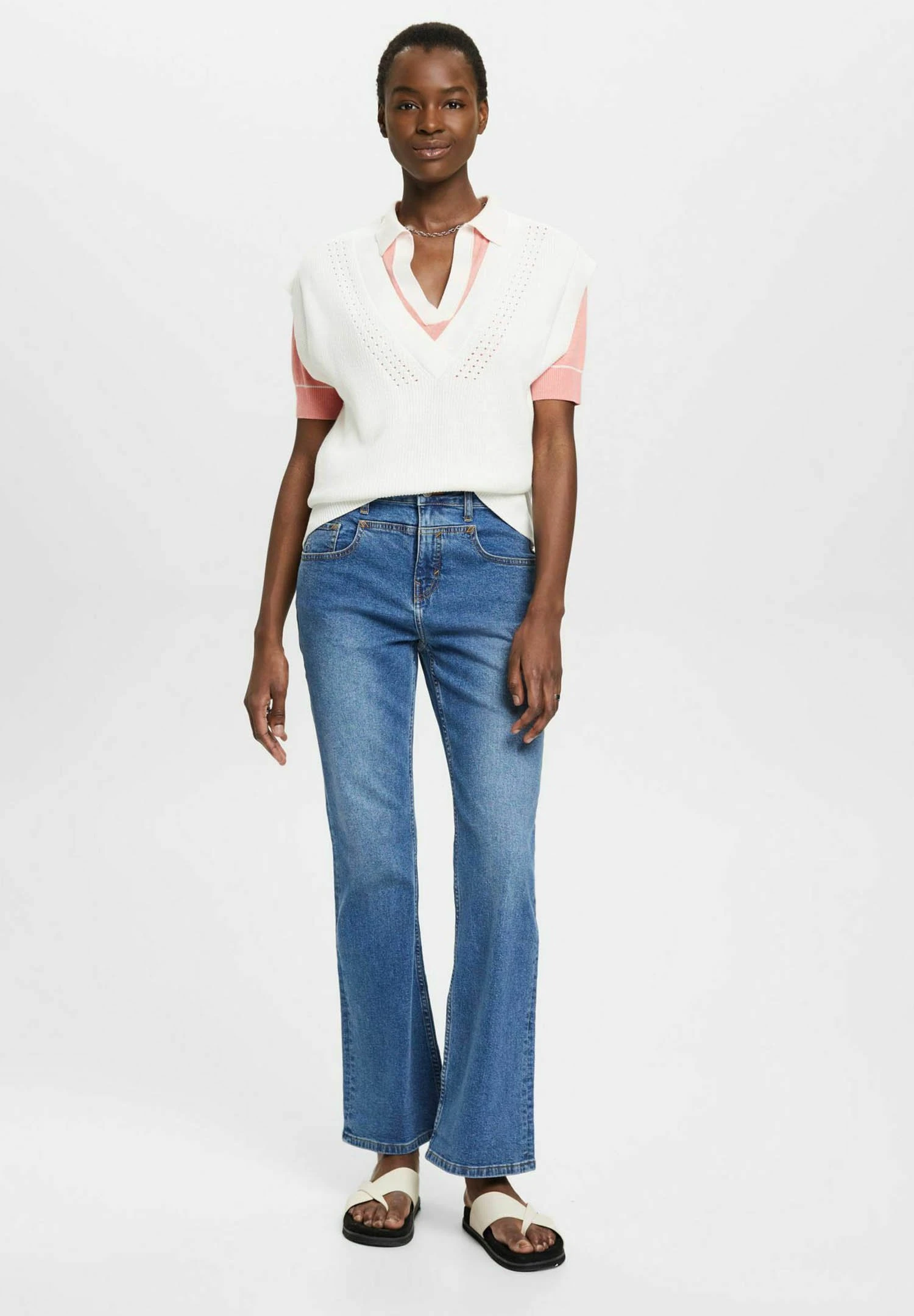 ESPRIT Flared Jeans - Blue Dark Washed 2 ESPRIT Flared Jeans - Blue Dark Washed - Afbeelding 2