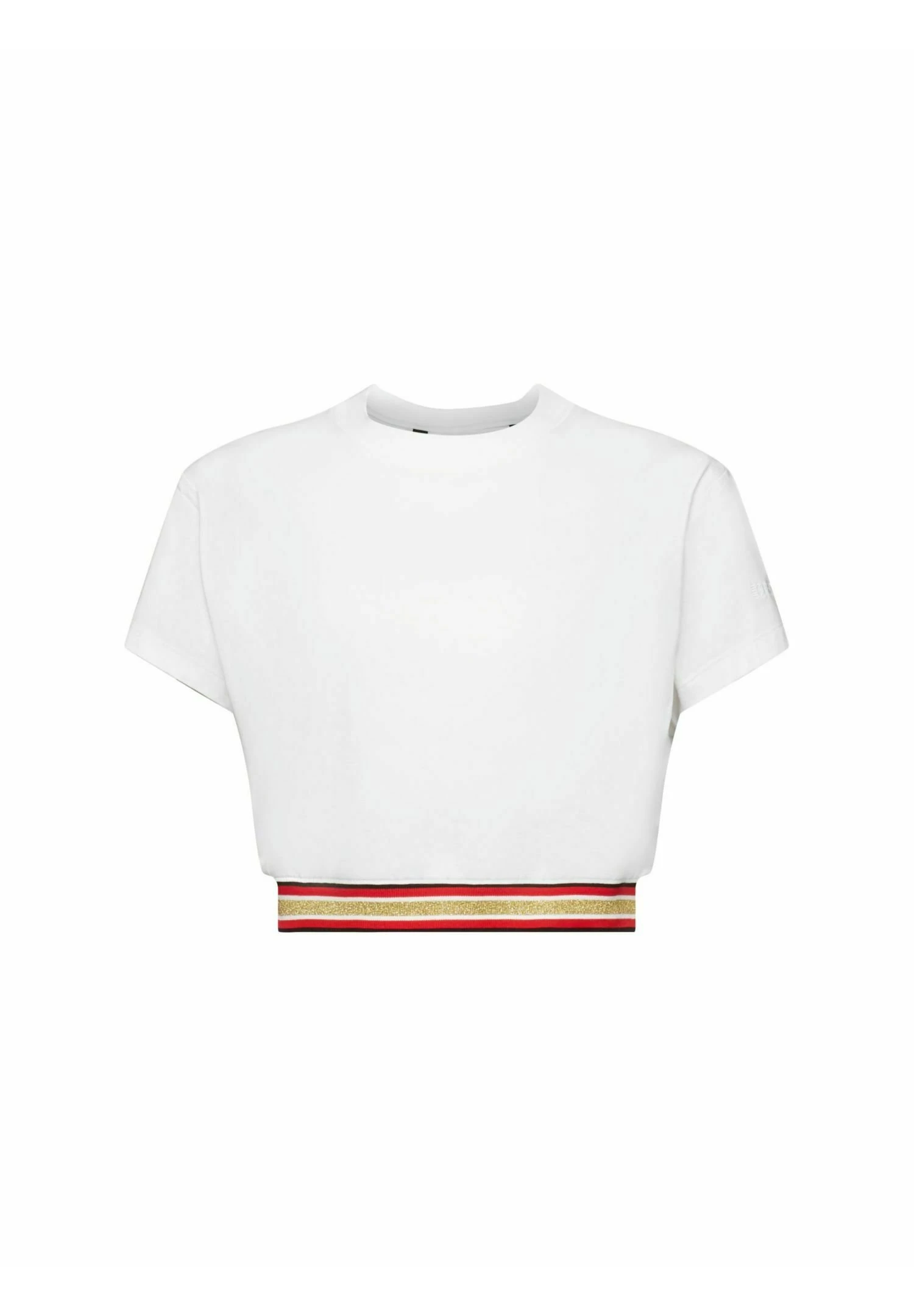 ESPRIT Cropped Mit Glitzer Detail - T-Shirt Print - White 6 ESPRIT Cropped Mit Glitzer Detail - T-Shirt Print - White - Afbeelding 6