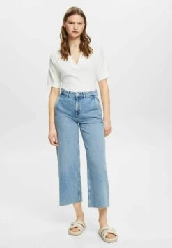 ESPRIT Mit Hohem Bund - Flared Jeans - Blue Bleached -Esprit a9e79265efe448b196d3ef984514b9e5