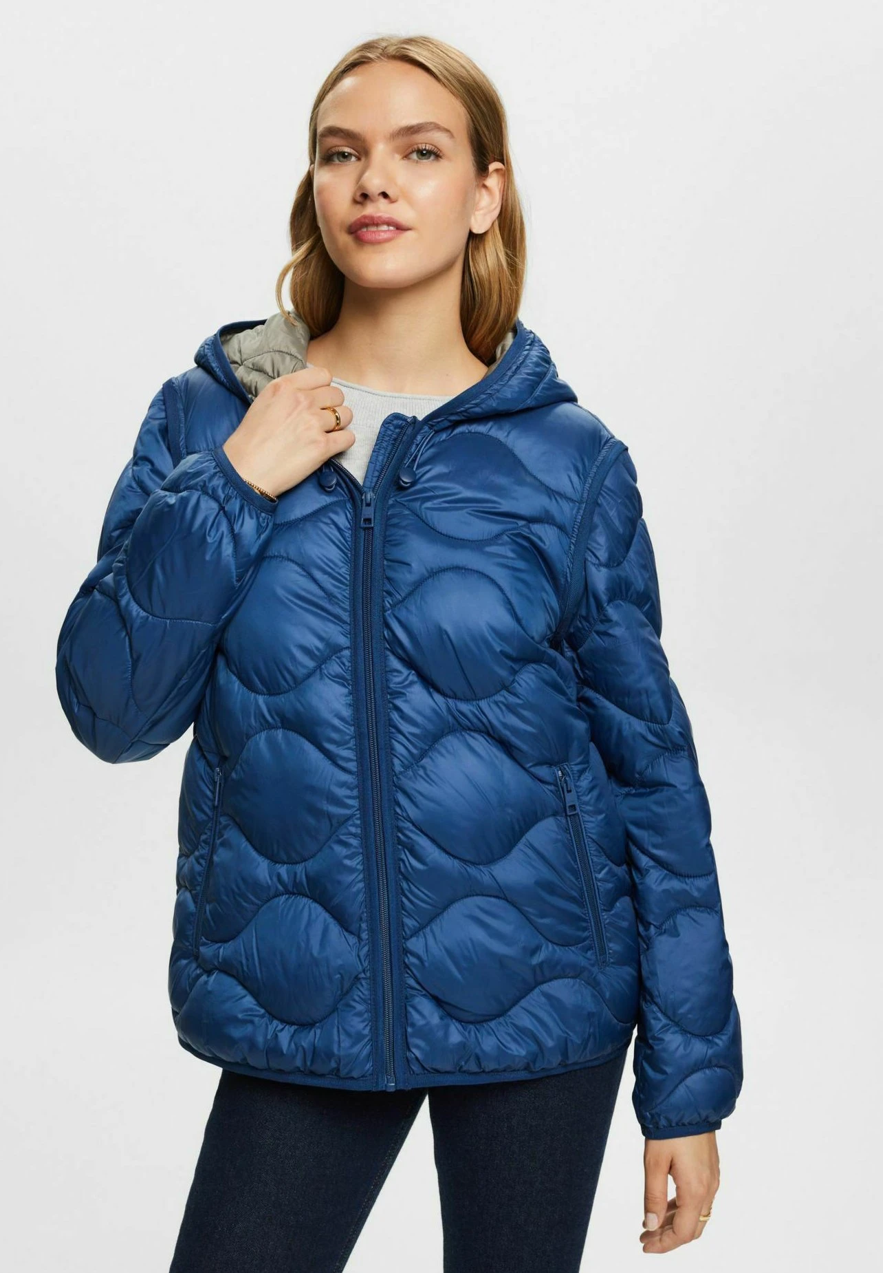 ESPRIT Recycelt Wandelbare Stepp Mit - Winterjas - Grey Blue 1 ESPRIT Recycelt Wandelbare Stepp Mit - Winterjas - Grey Blue