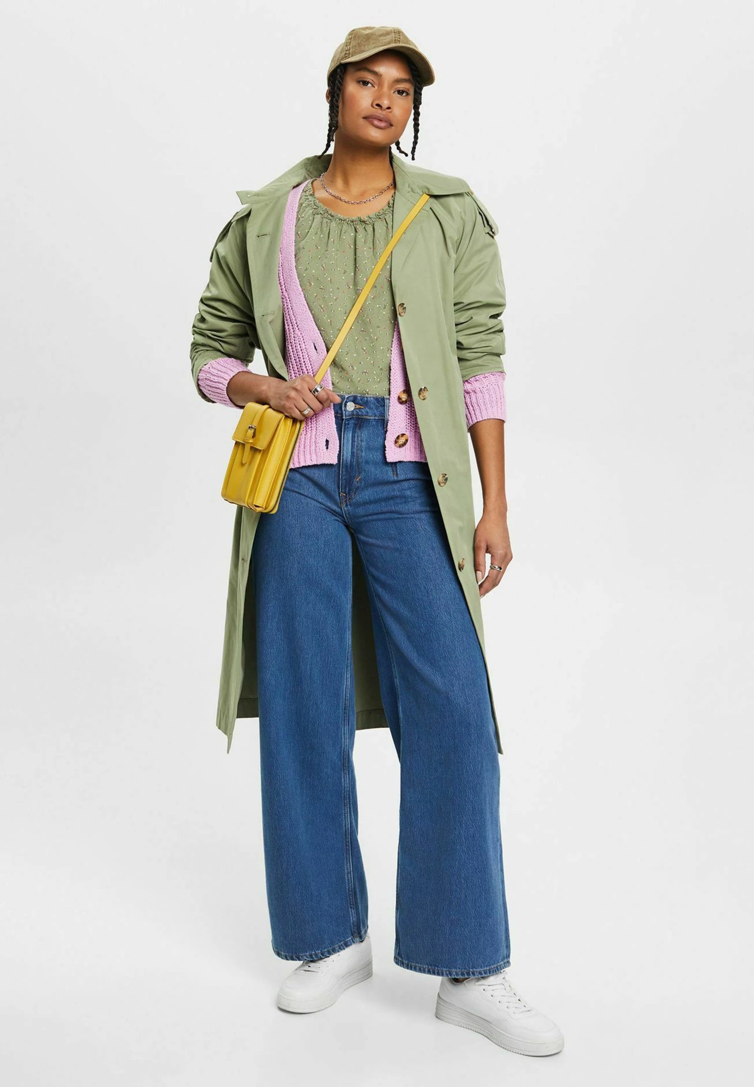 Edc By Esprit Mit Floralem Print - Blouse - Light Khaki 2 Edc By Esprit Mit Floralem Print - Blouse - Light Khaki - Afbeelding 2