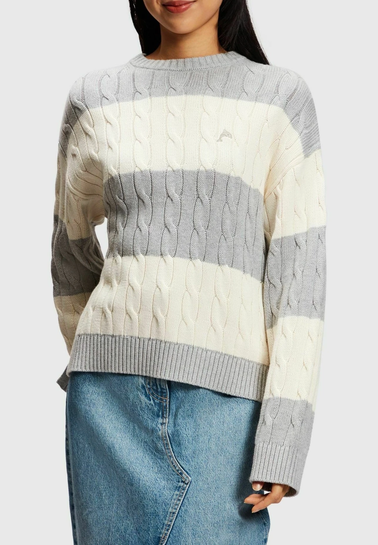 ESPRIT Gestreifter - Trui - Light Grey 1 ESPRIT Gestreifter - Trui - Light Grey