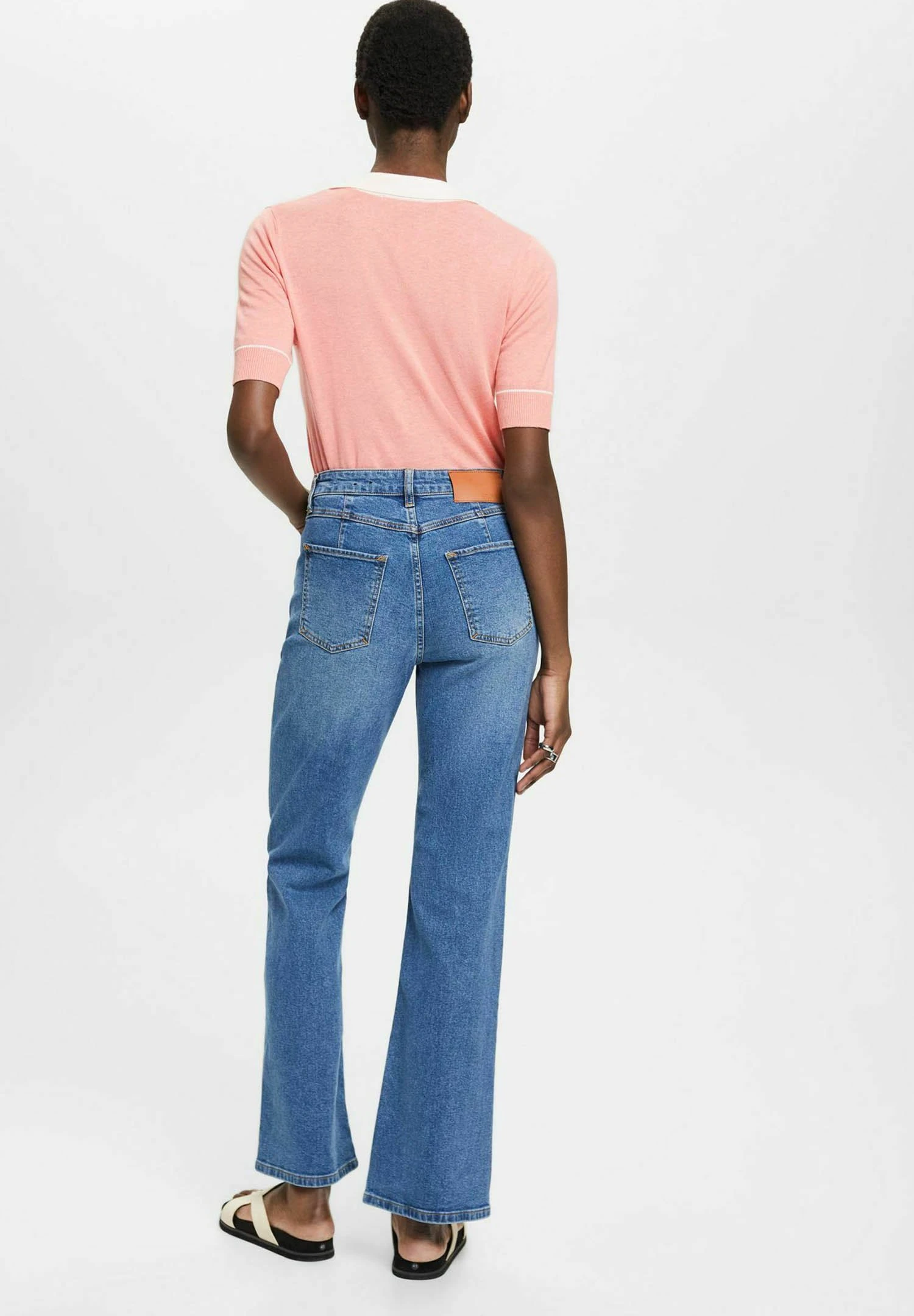 ESPRIT Flared Jeans - Blue Dark Washed 3 ESPRIT Flared Jeans - Blue Dark Washed - Afbeelding 3