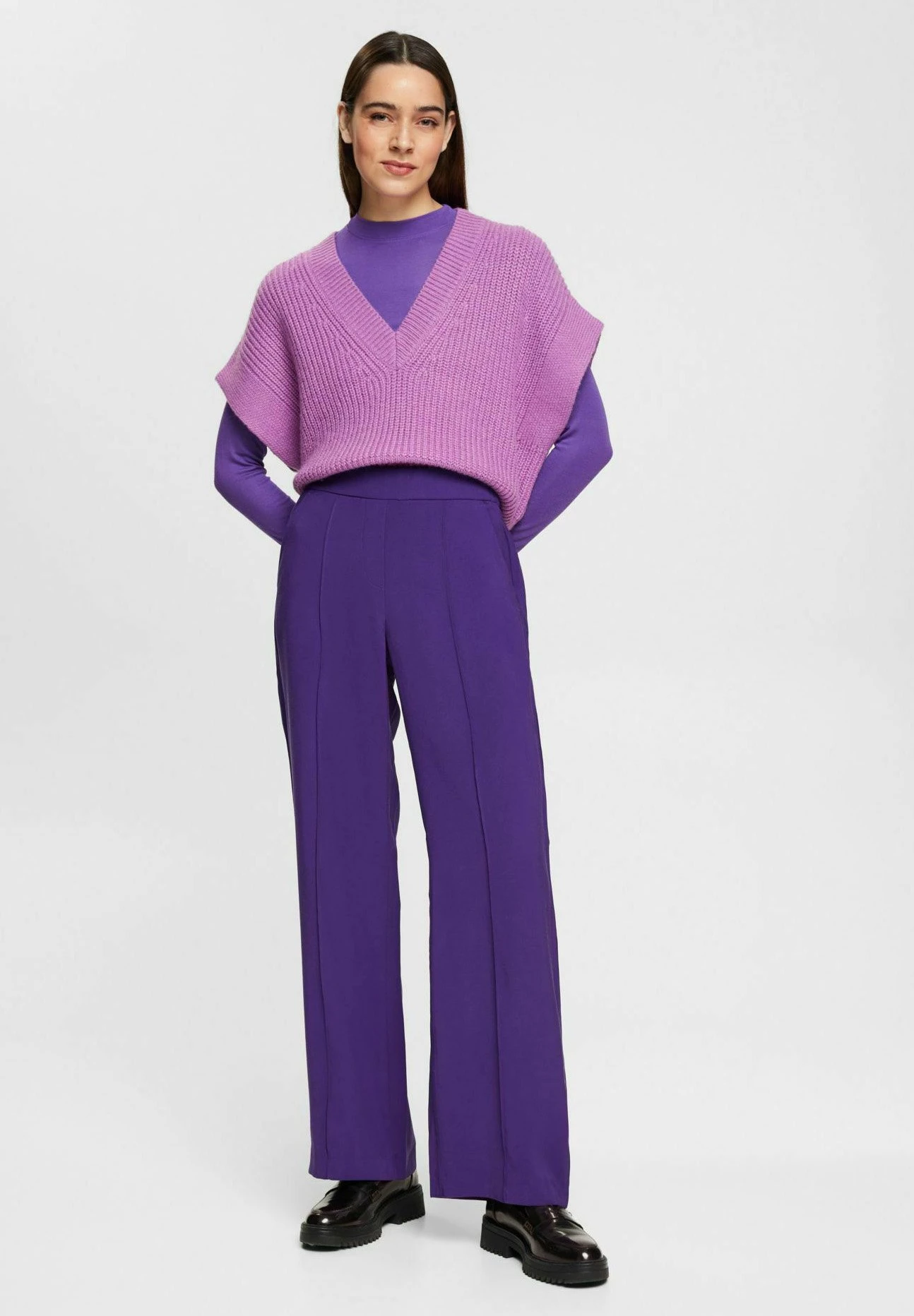 Edc By Esprit Mit Weitem Bein - Broek - Dark Lavender 2 Edc By Esprit Mit Weitem Bein - Broek - Dark Lavender - Afbeelding 2