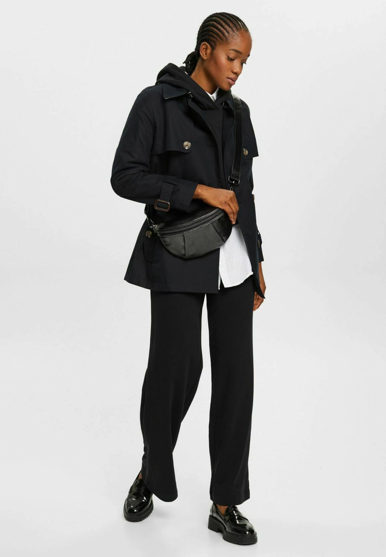 ESPRIT Kurzer Mit Gürtel - Trenchcoat - Black 2 ESPRIT Kurzer Mit Gürtel - Trenchcoat - Black - Afbeelding 2