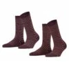 ESPRIT Fine Stripe 2-Pack - Sokken - Claret