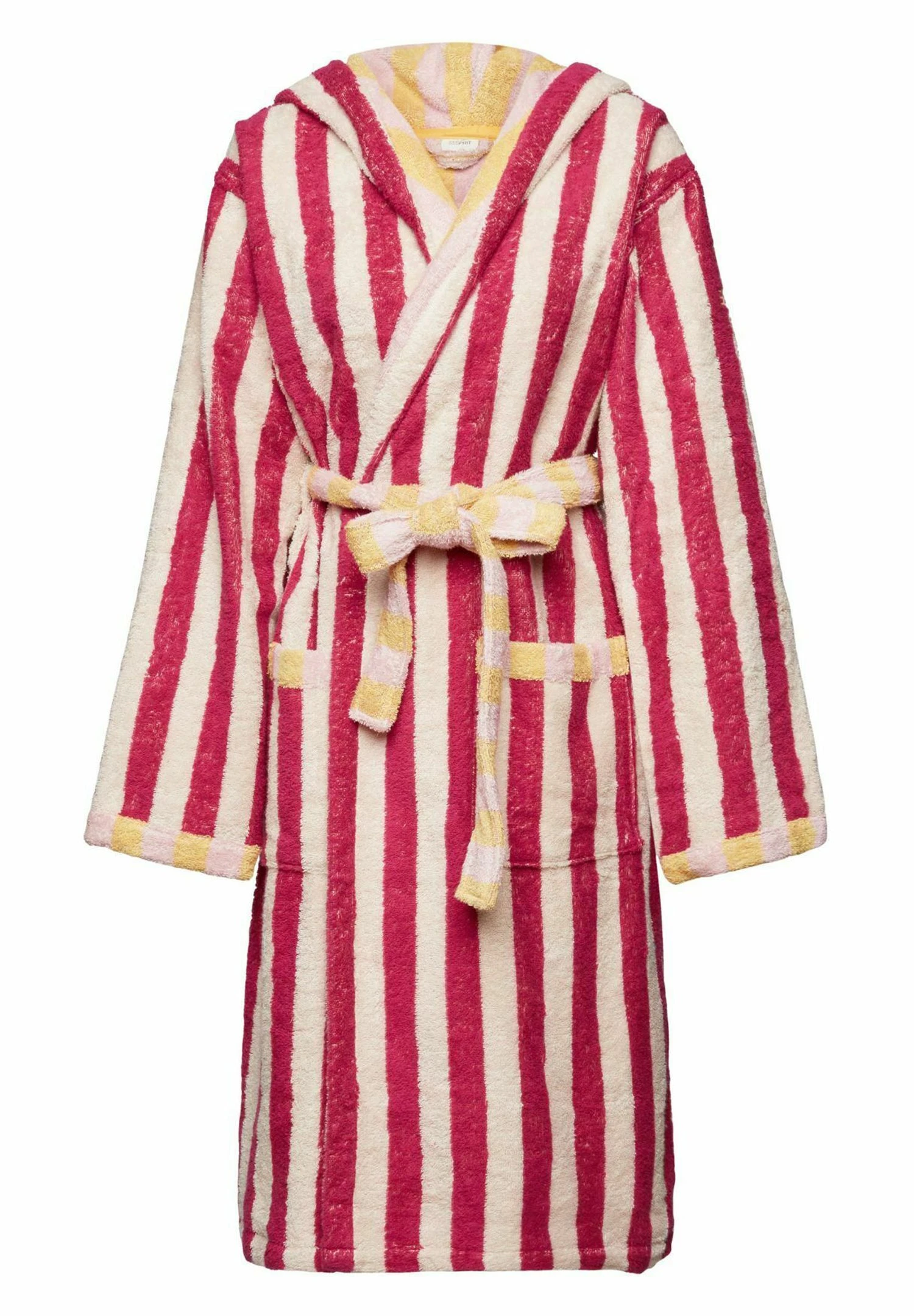 ESPRIT Gestreifter Unisex - Badjas - Cranberry 5 ESPRIT Gestreifter Unisex - Badjas - Cranberry - Afbeelding 5