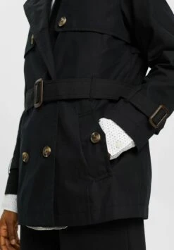 ESPRIT Kurzer Mit Gürtel - Trenchcoat - Black 12 ESPRIT Kurzer Mit Gürtel - Trenchcoat - Black -Esprit d83c8ef7e6cd4425a5edc6584d2380f3