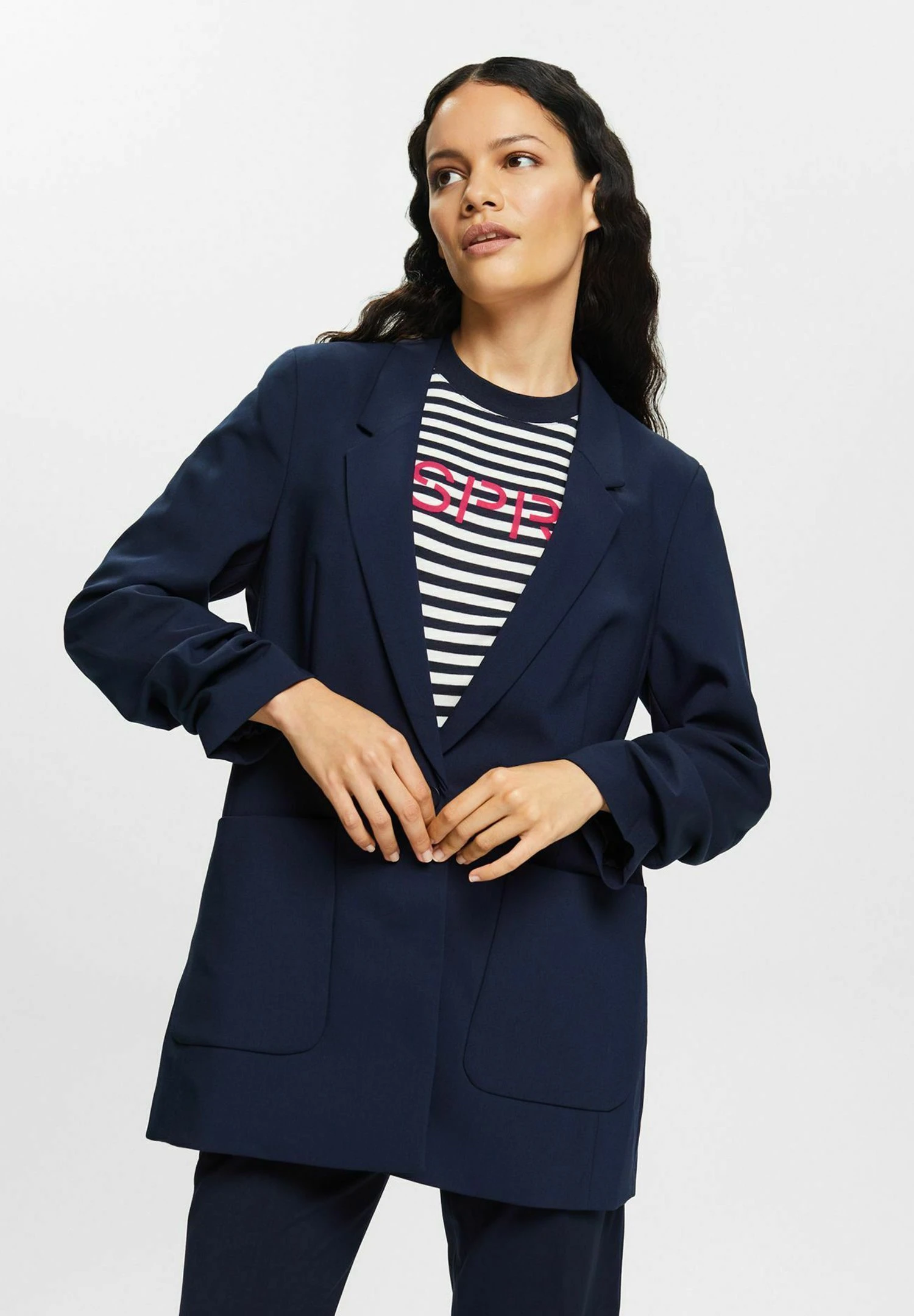 ESPRIT Halflange Jas - Navy 1 ESPRIT Halflange Jas - Navy