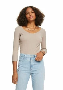 ESPRIT Im Pointelle Design - Longsleeve - Light Taupe -Esprit dd8620da26a9499898c6d196b7a8c3b9