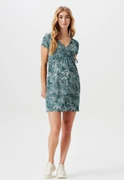 Nursing Short Sleeve Allover Print - Jerseyjurk - Pastel Blue