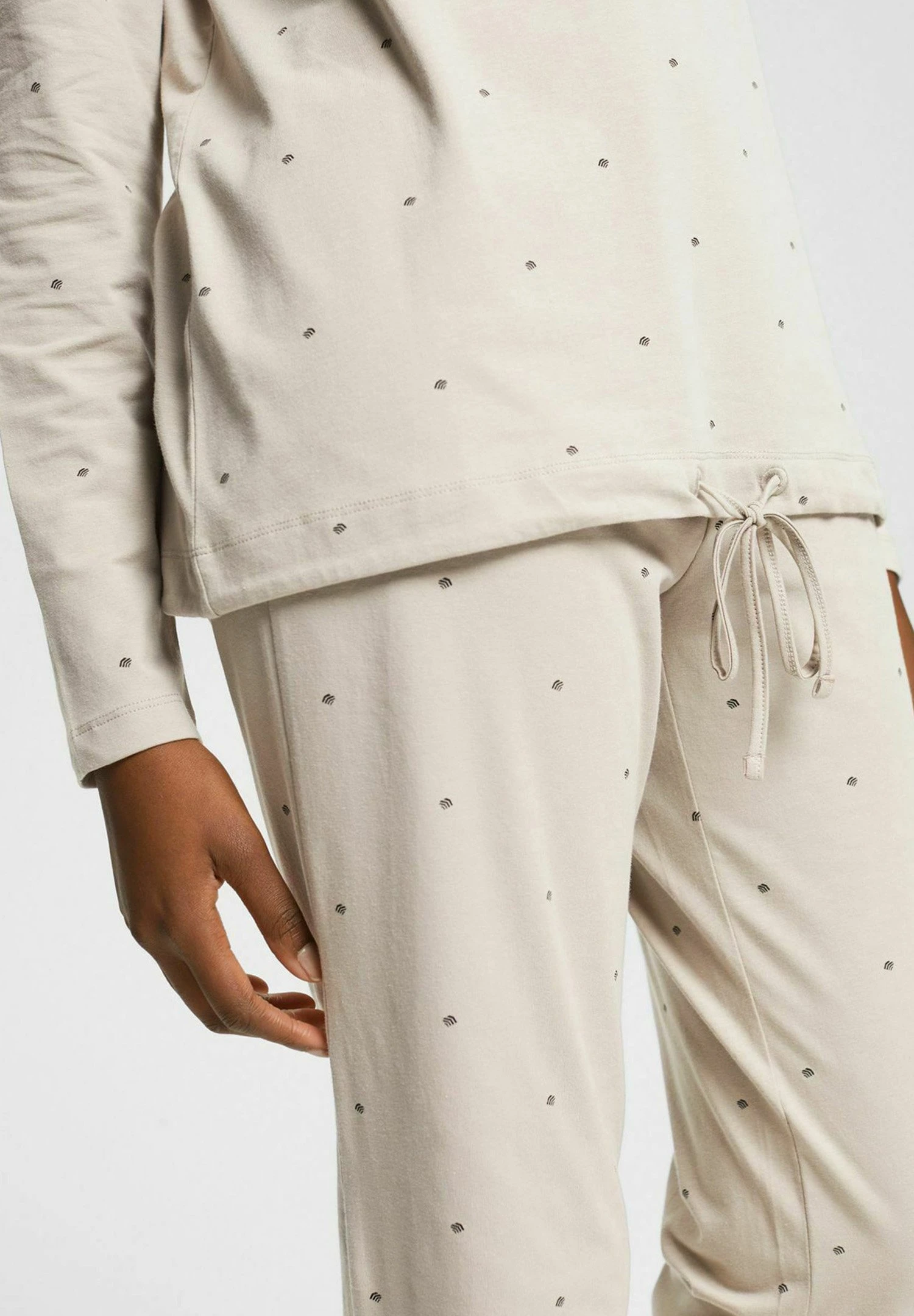 ESPRIT Set Seasonal Print Cocve Pj Allls - Pyjama - Light Taupe 5 ESPRIT Set Seasonal Print Cocve Pj Allls - Pyjama - Light Taupe - Afbeelding 5