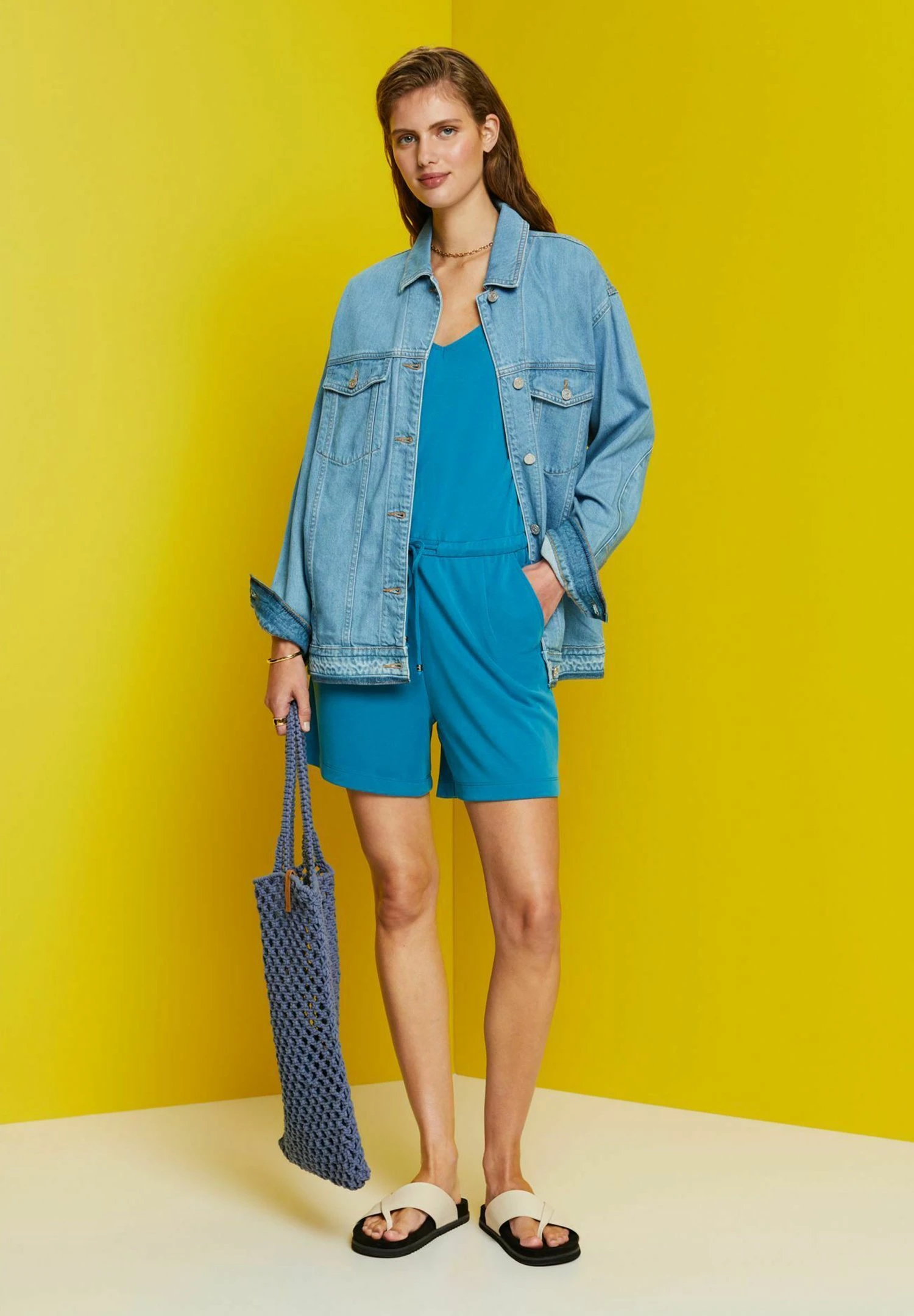 ESPRIT Overalls- Jumpsuit - Dark Turquoise 6 ESPRIT Overalls- Jumpsuit - Dark Turquoise - Afbeelding 6