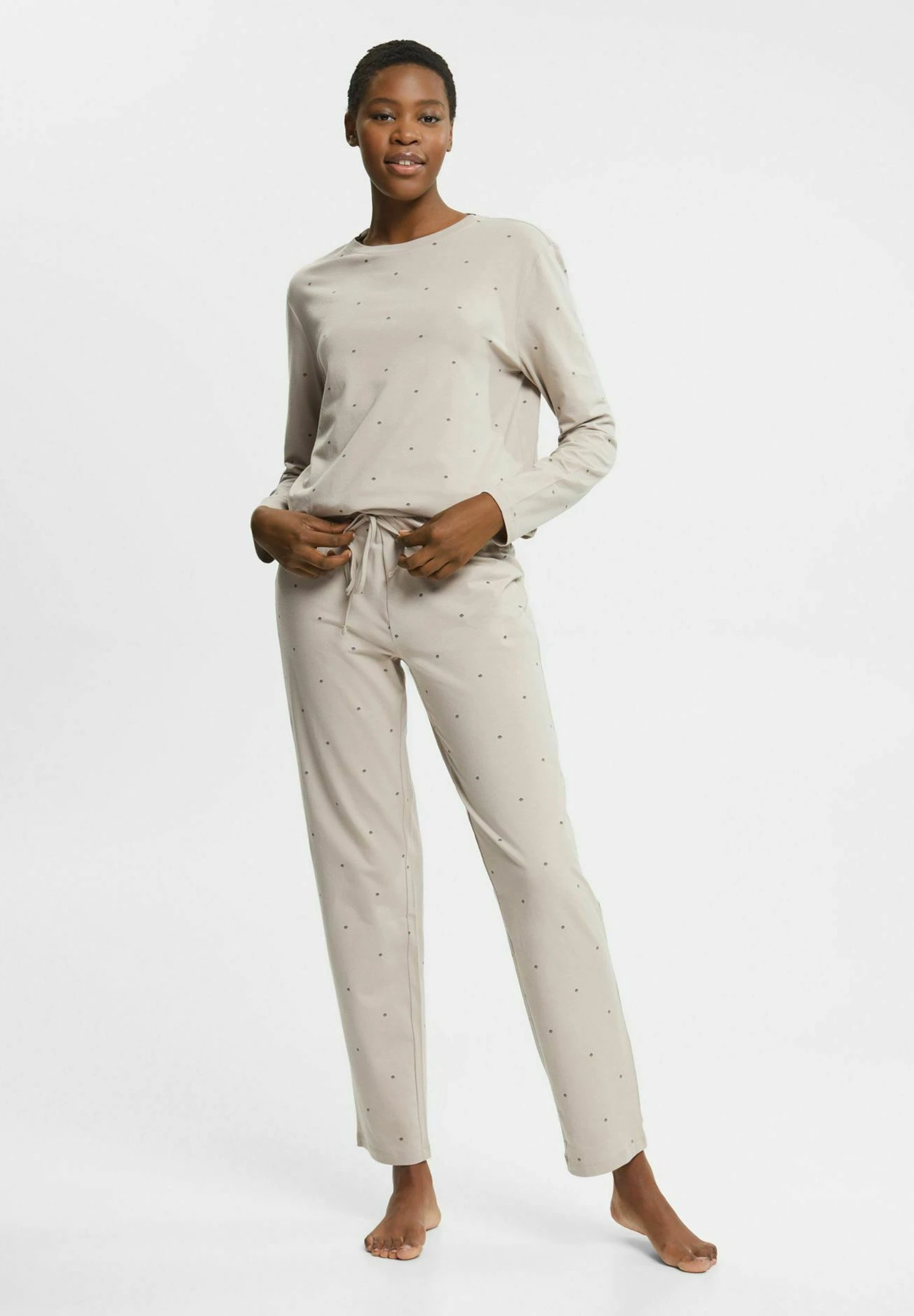 ESPRIT Set Seasonal Print Cocve Pj Allls - Pyjama - Light Taupe 1 ESPRIT Set Seasonal Print Cocve Pj Allls - Pyjama - Light Taupe