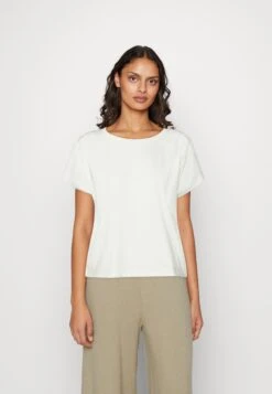 Edc By Esprit Pleat - T-Shirt Basic - Off-White